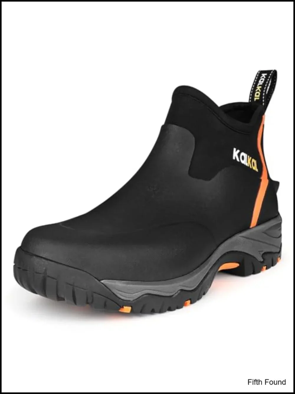 Men's Waterproof Ankle Rain Boots, Insulated Rubber Boots with Sports Sole